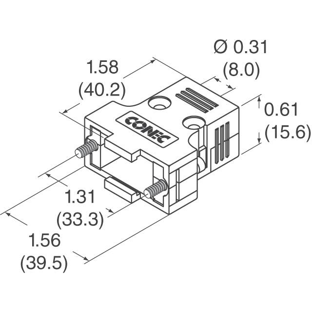 165X11879XE Conec  Capots de connecteurs D-Sub en forme de D